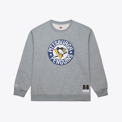 Mitchell & Ness Pittsburgh Penguins Heather Gray Walk-Off Fleece Sweatshirt