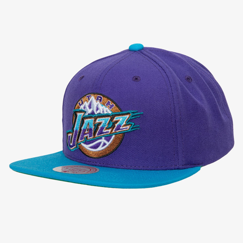 Mitchell & Ness Utah Jazz Purple/Powder Blue Hardwood Classics Team Two-Tone 2.0 Snapback
