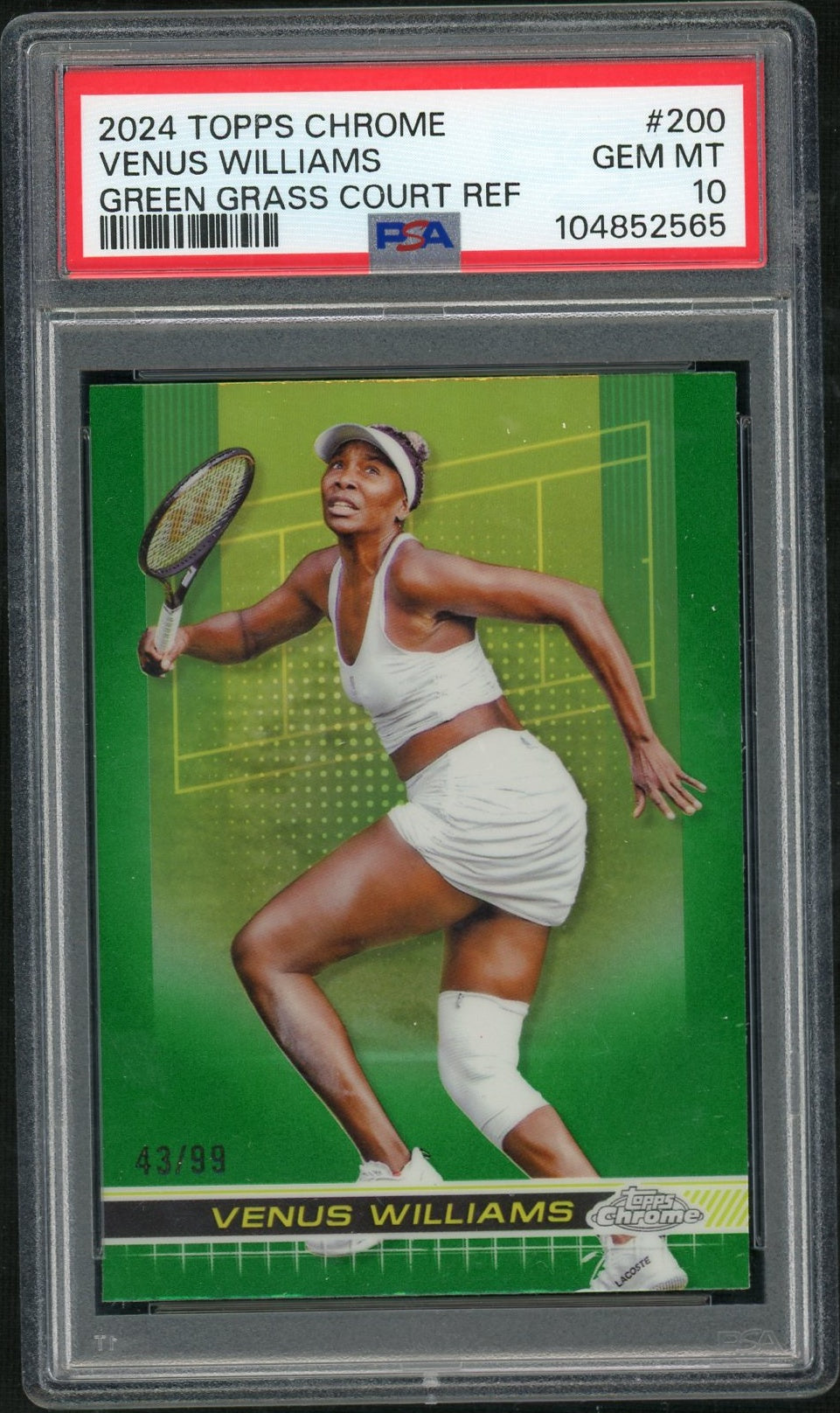 2024 Topps Chrome Tennis #200 Venus Williams Green Grass Court Refractor PSA 10