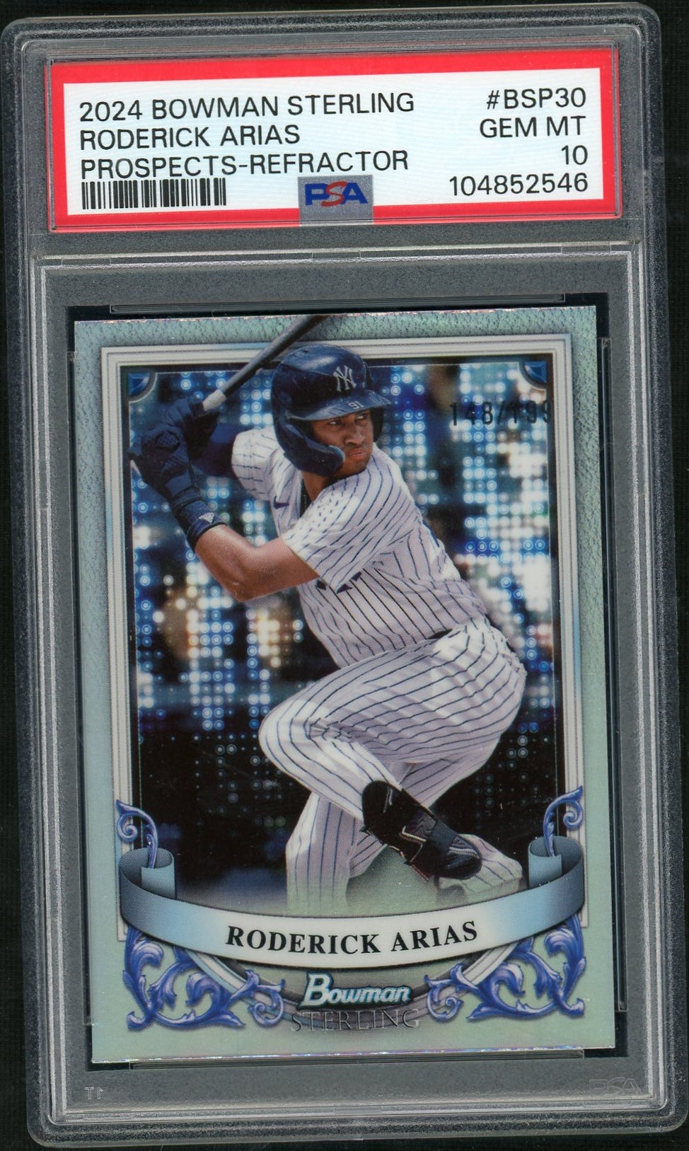 2024 Bowman Sterling Prospects #BSP30 Roderick Arias Refractor PSA 10