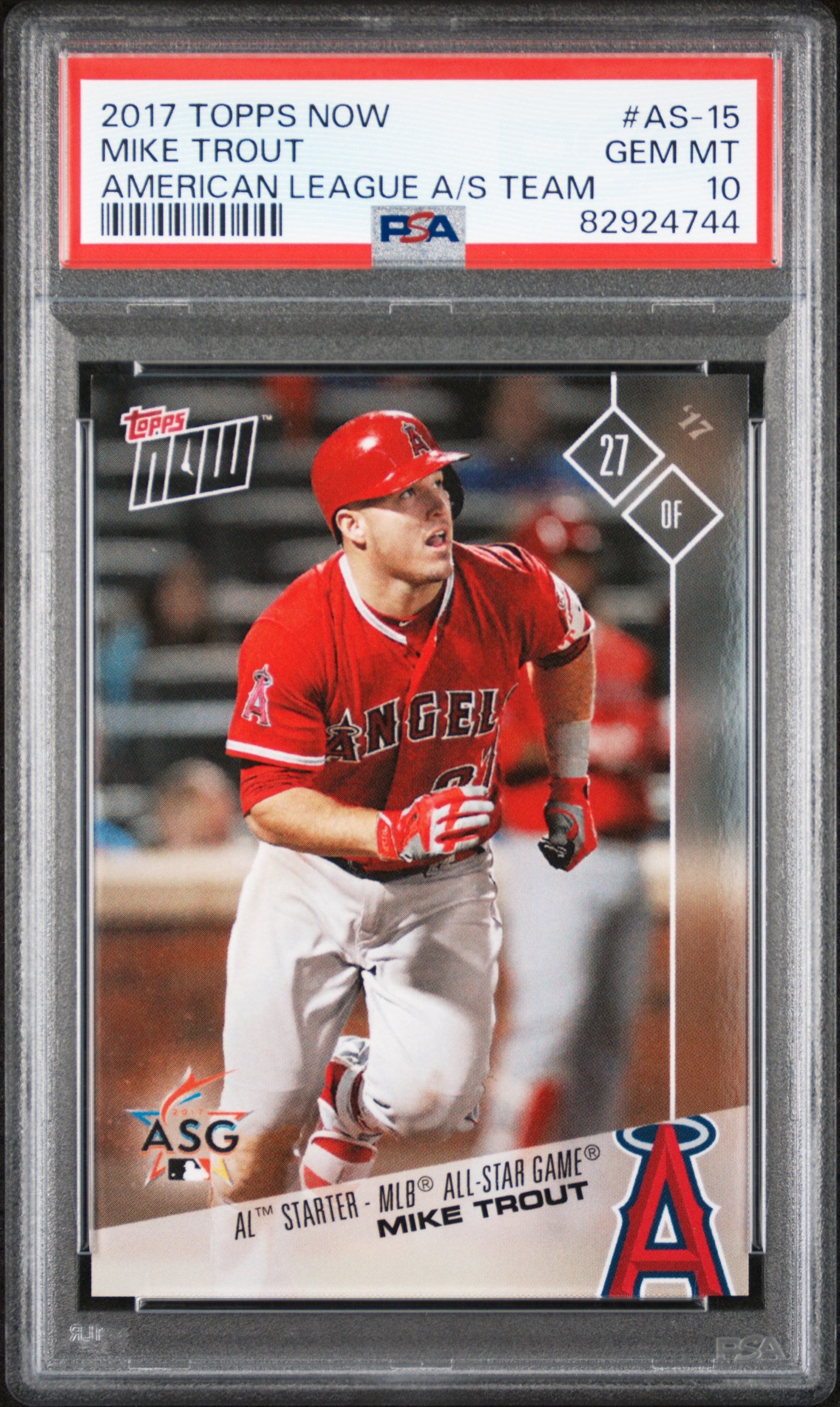 2017 Topps Now #AS-15 Mike Trout American League All-Star Team PSA 10