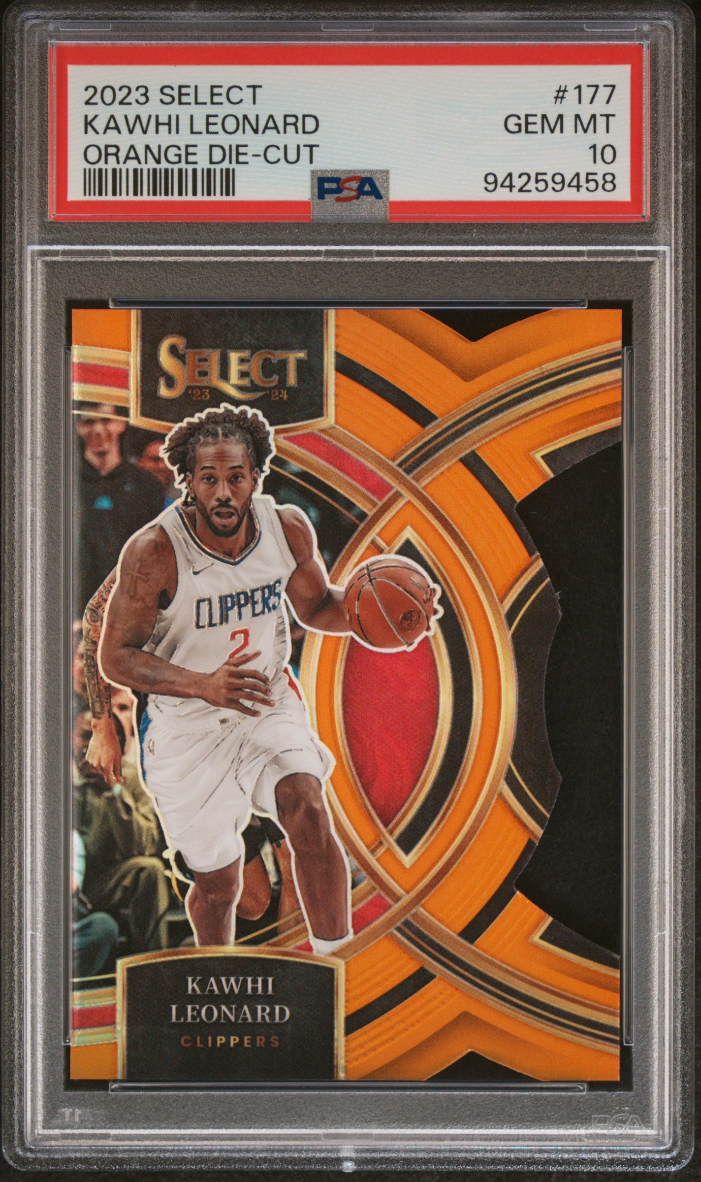 2023 Panini Select Orange Die-Cut Kawhi Leonard /65 #177 PSA 10