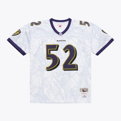 Mitchell & Ness Ray Lewis Baltimore Ravens 2000 White Ghosted Fashion Jersey