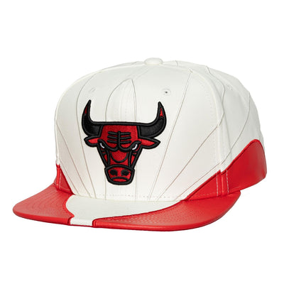Chicago Bulls Mitchell & Ness Day 12 Two-Tone Faux Leather Snapback Hat - White/Red