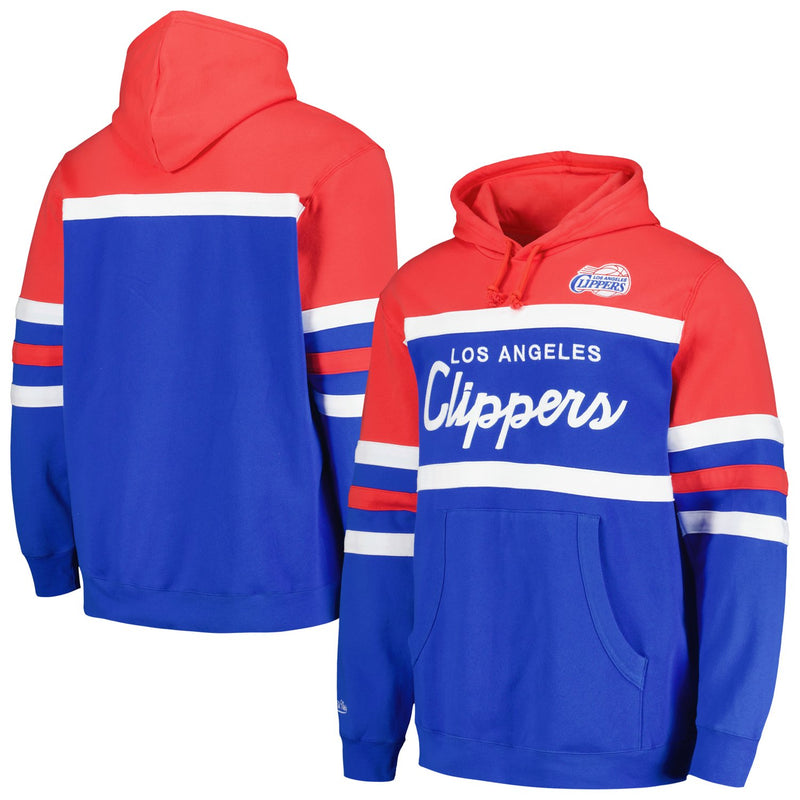 LA Clippers Mitchell & Ness Head Coach Pullover Hoodie - Royal/Red