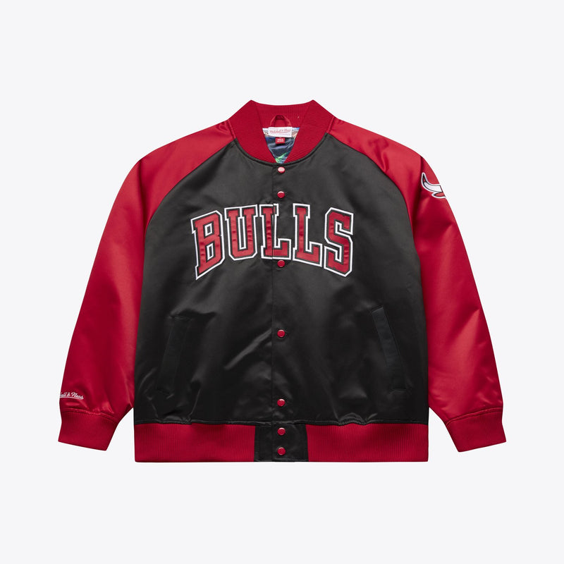 Mitchell & Ness Dennis Rodman Chicago Bulls Black/Red Player Lightweight Satin Full-Snap Jacket