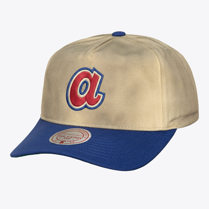 Mitchell & Ness Atlanta Braves Cream/Royal Cooperstown Retro Roots Caddy Snapback Hat