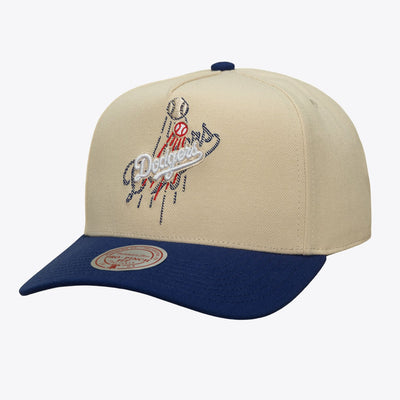Mitchell & Ness Los Angeles Dodgers Cream/Royal Off Tilted Pro Pinch Snapback Hat