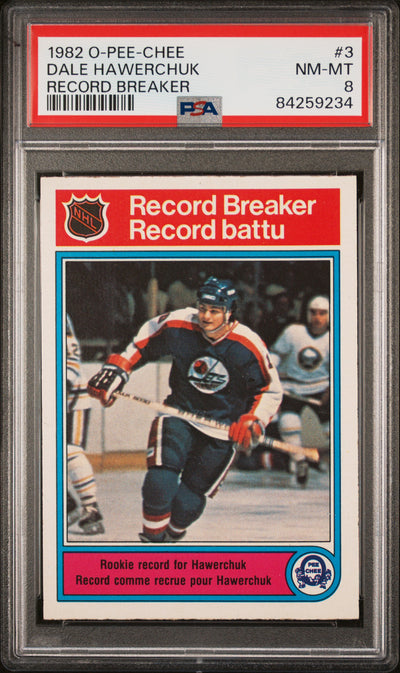 1982-83 O-Pee-Chee Dale Hawerchuk #3 Record Breaker PSA 8