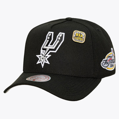 Mitchell & Ness San Antonio Spurs Black Legacy Made Champ Pro Pinch Snapback Hat