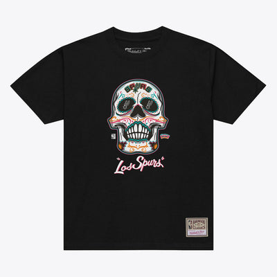 Mitchell & Ness San Antonio Spurs Black Sugar Skull T-Shirt