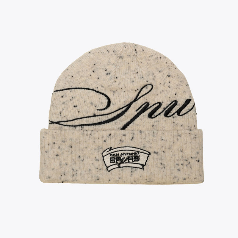 Mitchell & Ness San Antonio Spurs Hardwood Classics Cookies & Cream Cuffed Knit Hat