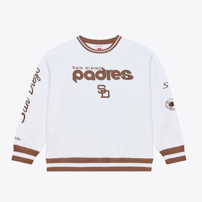 Mitchell & Ness San Diego Padres Arctic White Fleece Crewneck Sweatshirt
