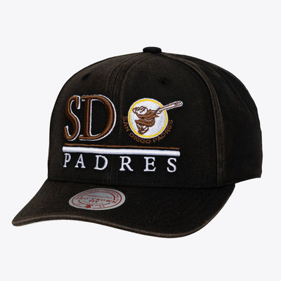 Mitchell & Ness San Diego Padres Black Cooperstown Trumble Pro Crown Snapback Hat