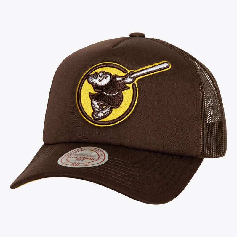 Mitchell & Ness San Diego Padres Brown Cooperstown Evergreen Trucker Adjustable Hat