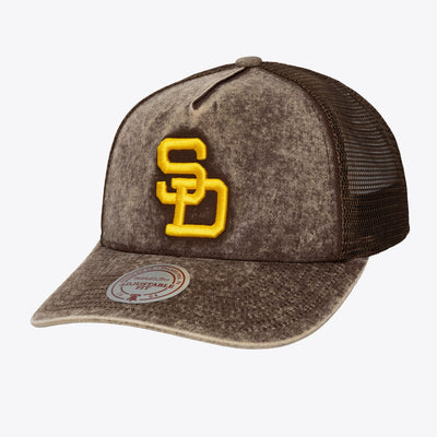 Mitchell & Ness San Diego Padres Brown Cooperstown Gameday Trucker Adjustable Hat