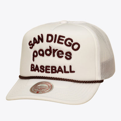 Mitchell & Ness San Diego Padres Fresh White Cooperstown Pro Pinch Trucker Snapback