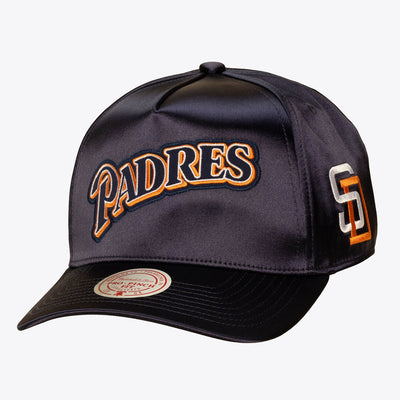 Mitchell & Ness San Diego Padres Navy Cooperstown Zig Zag Satin Pro Pinch Snapback Hat