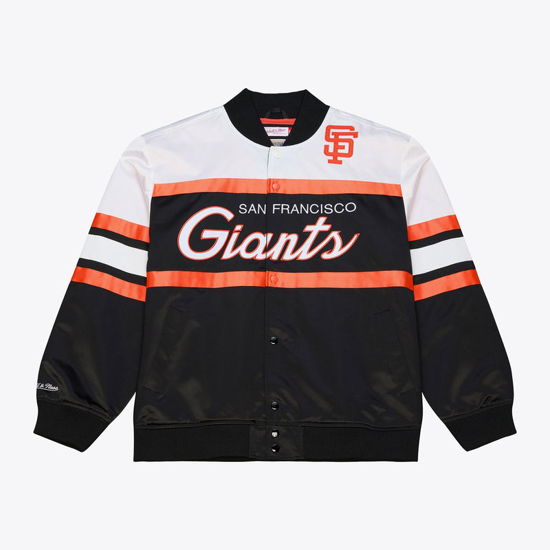 Mitchell & Ness San Francisco Giants Black Head Coach Lightweight Satin Full-Snap Jacket