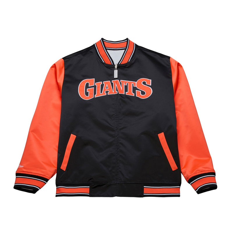 Mitchell & Ness San Francisco Giants White & Black Reversible Satin Full-Zip Jacket