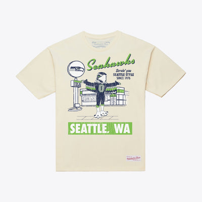 Mitchell & Ness Seattle Seahawks Cream Deli T-Shirt