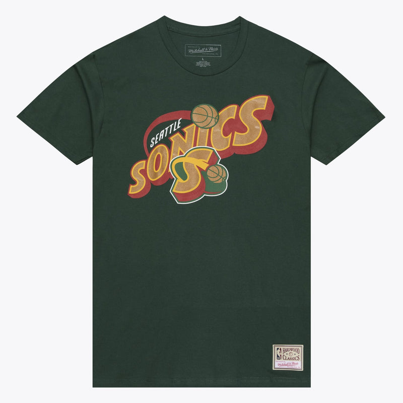 Mitchell & Ness Seattle SuperSonics Green Hardwood Classics T-Shirt
