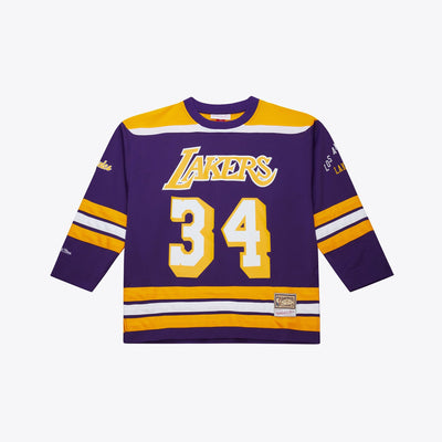 Mitchell & Ness Shaquille O'Neal Los Angeles Lakers 1997 Purple Maxxed Out Fashion Hockey Jersey