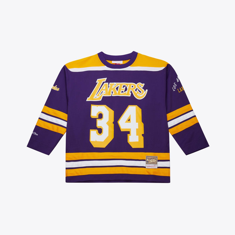 Mitchell & Ness Shaquille O'Neal Los Angeles Lakers 1997 Purple Maxxed Out Fashion Hockey Jersey