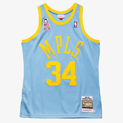 Mitchell & Ness Shaquille O'Neal Los Angeles Lakers 2001-02 Powder Blue Authentic Player Jersey