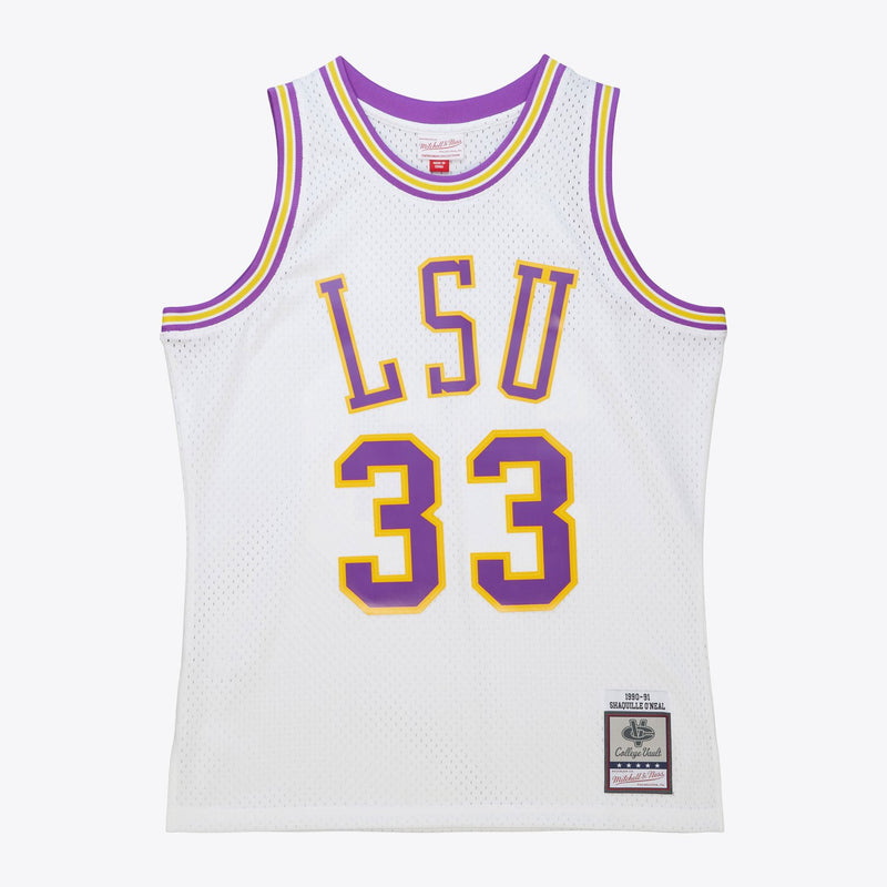 Mitchell & Ness Shaquille O'Neal LSU Tigers 1990-91 White Swingman Jersey