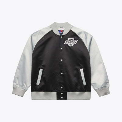 Mitchell & Ness Wayne Gretzky Los Angeles Kings Black/Silver Player Lightweight Satin Full-Snap Jacket