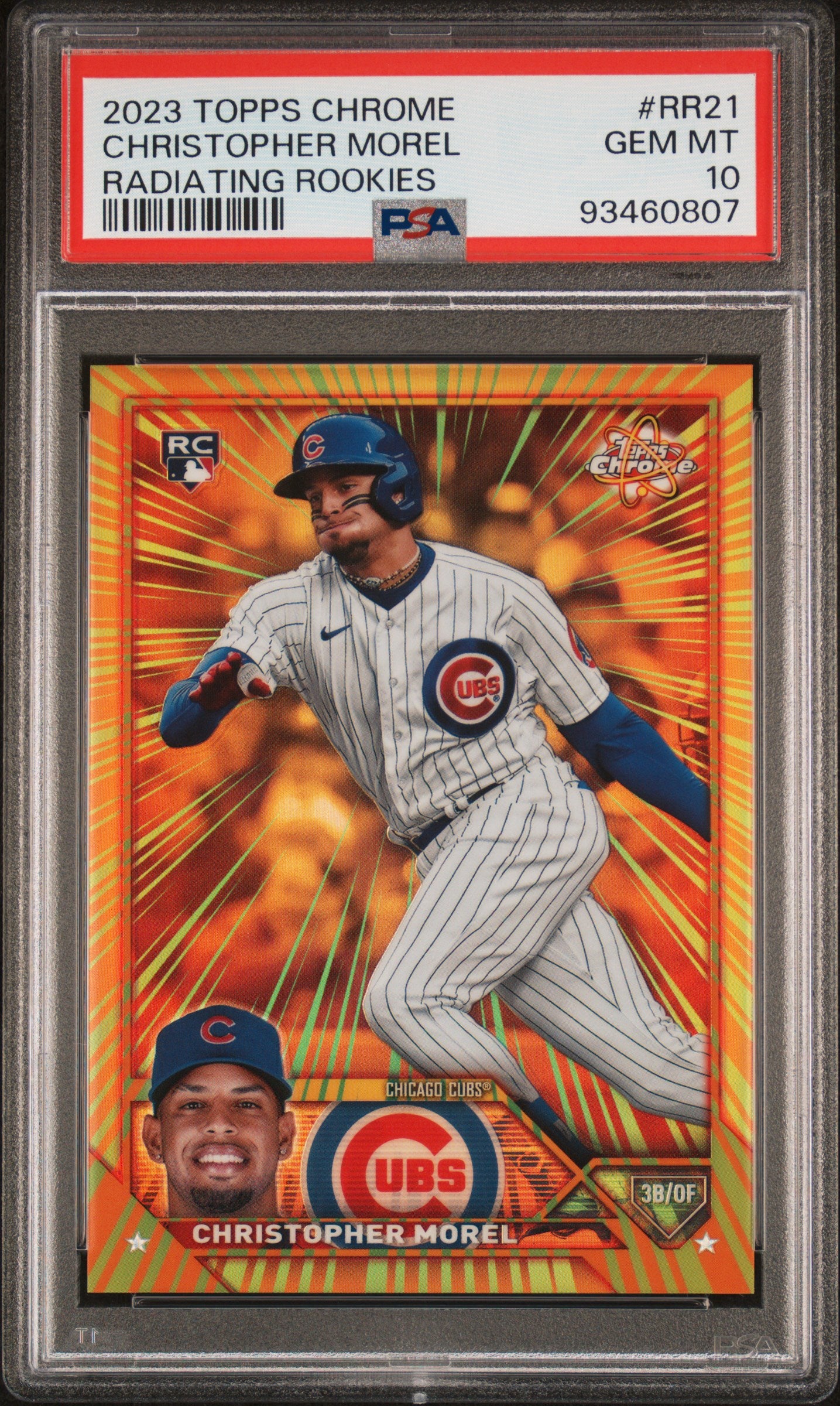 2023 Topps Chrome Radiating Rookies Update Christopher Morel RC PSA 10