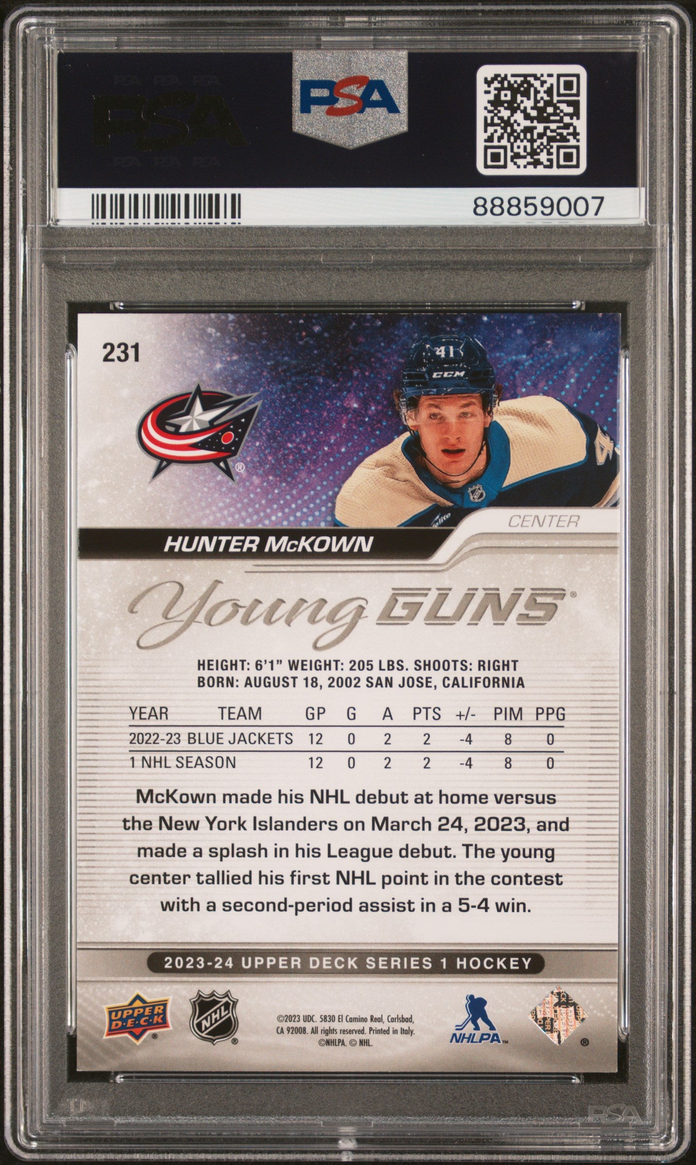 2023 Upper Deck #231 Hunter Mckown Deluxe PSA 9