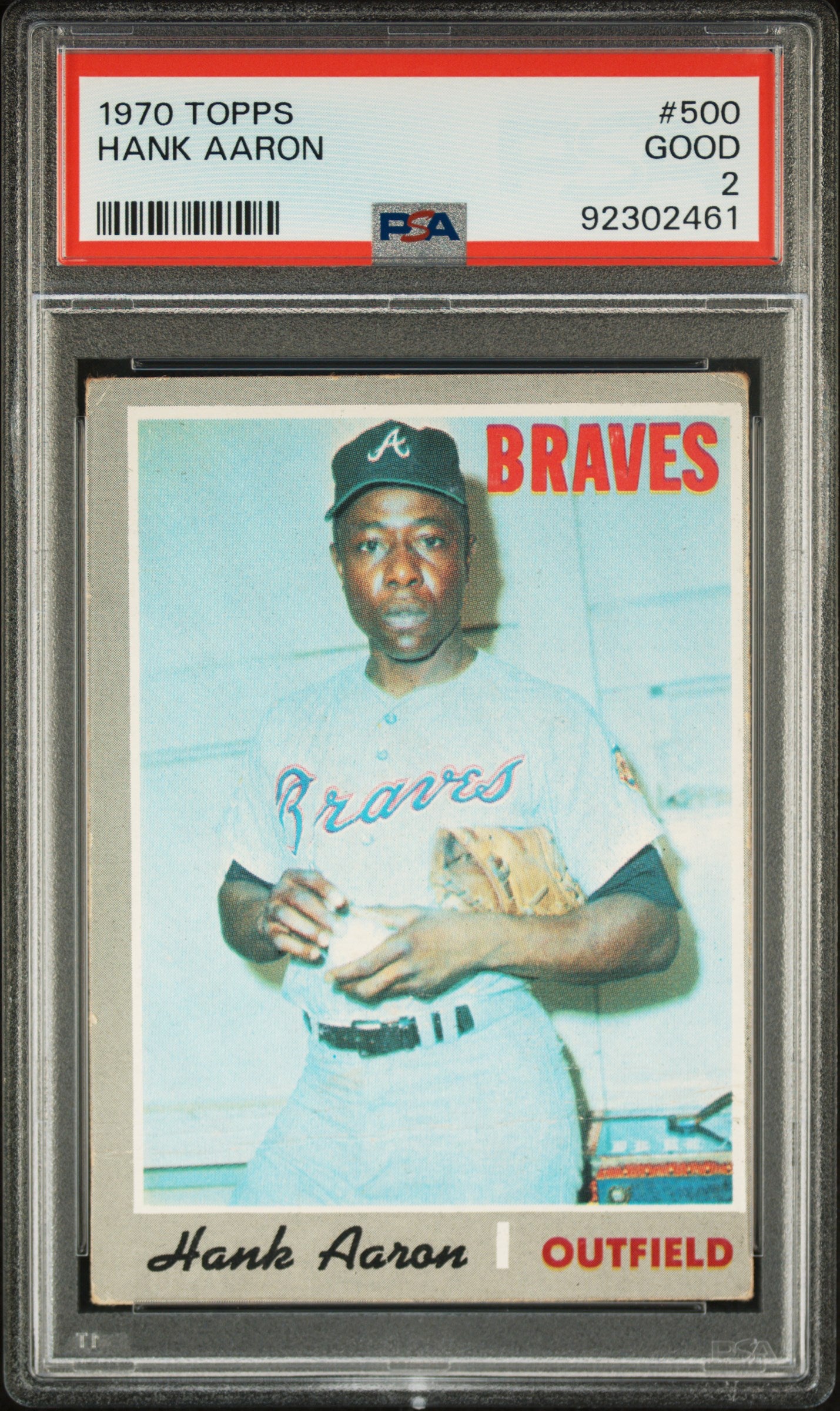 1970 Topps Hank Aaron #500 PSA 2