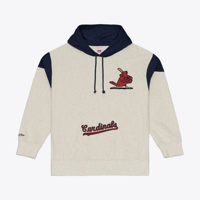 Mitchell & Ness St. Louis Cardinals Cream Retro Roots French Terry Hoodie