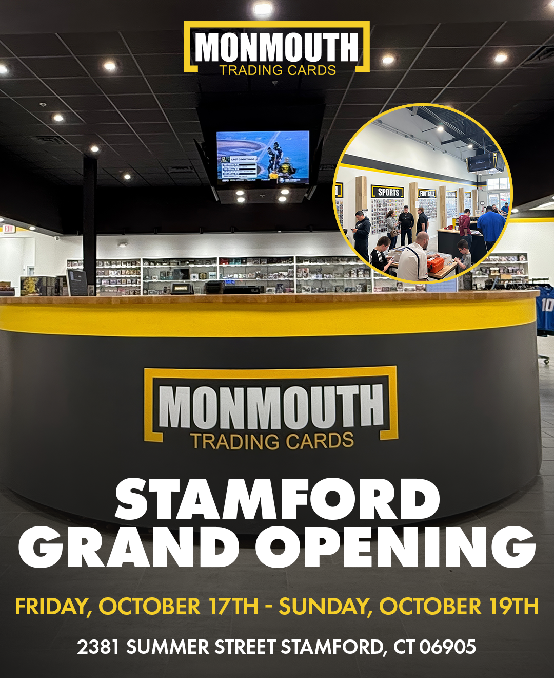Monmouth Cards Stamford, CT Grand Opening Weekend RSVP