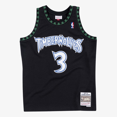 Mitchell & Ness Stephon Marbury Minnesota Timberwolves 1997-98 Black Swingman Player Jersey