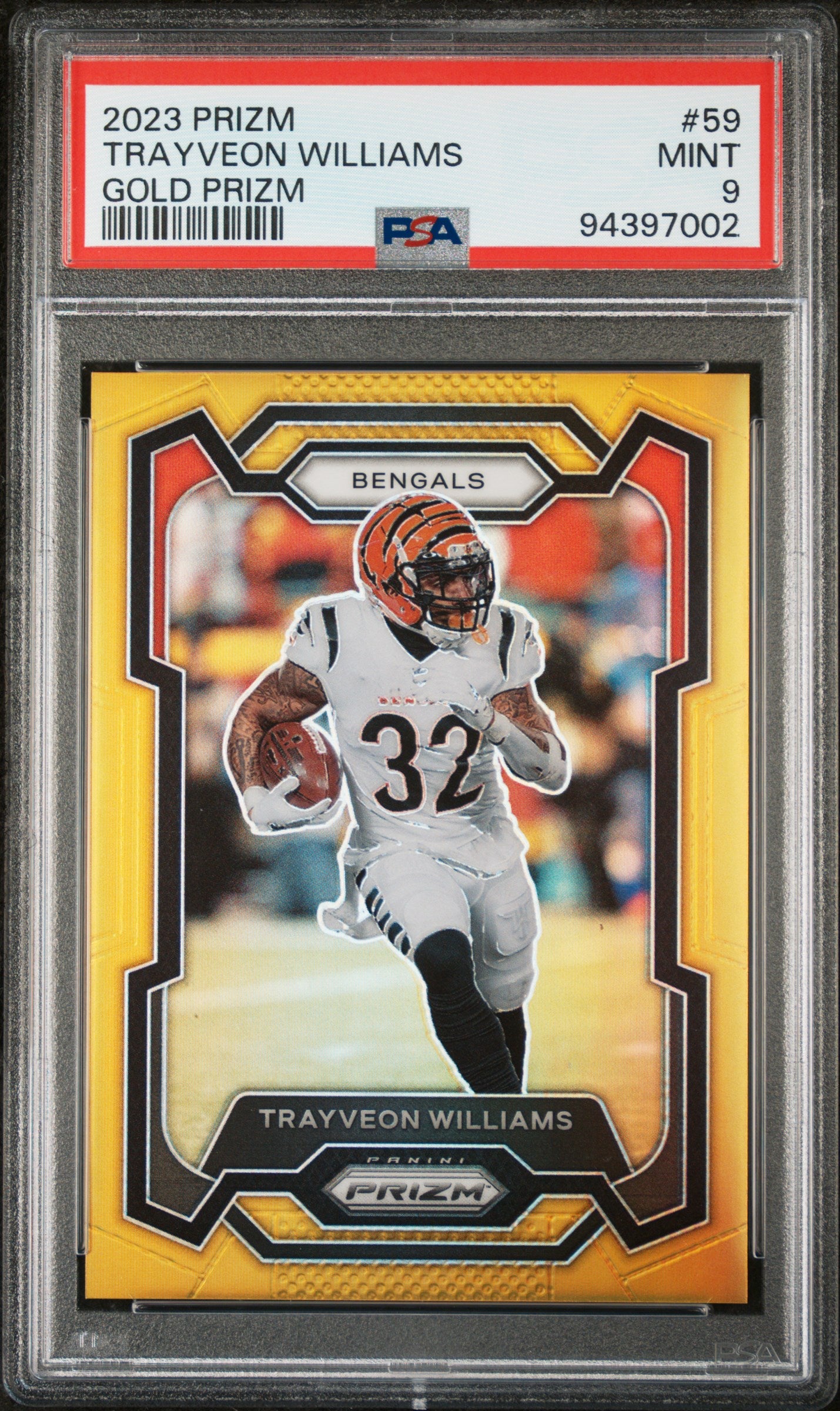 2023 Panini Prizm Gold Trayveon Williams /10 #59 PSA 9