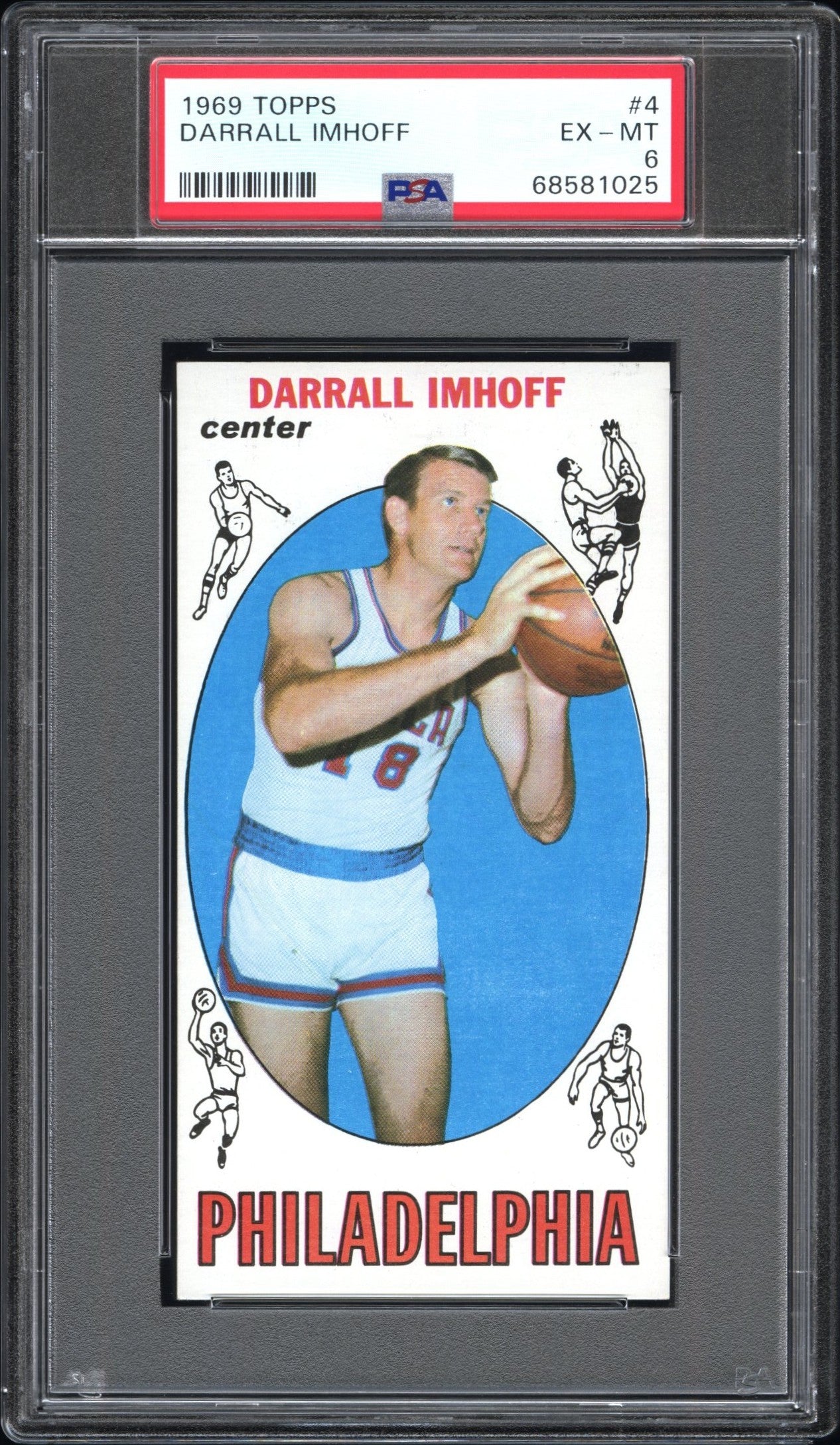 1969 Topps #4 Darrall Imhoff PSA 6