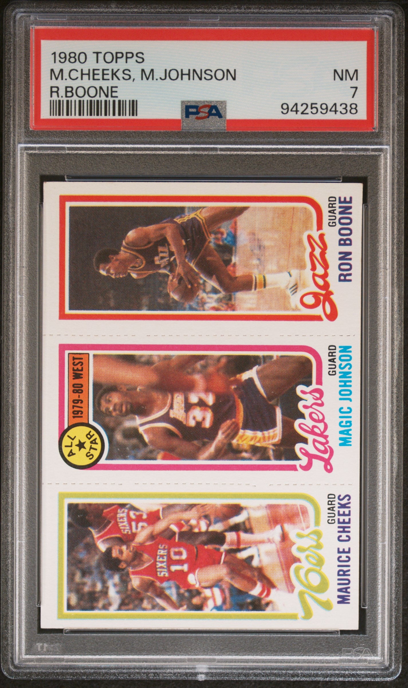 1980 Topps Maurice Cheeks Magic Johnson Ron Boone PSA 7