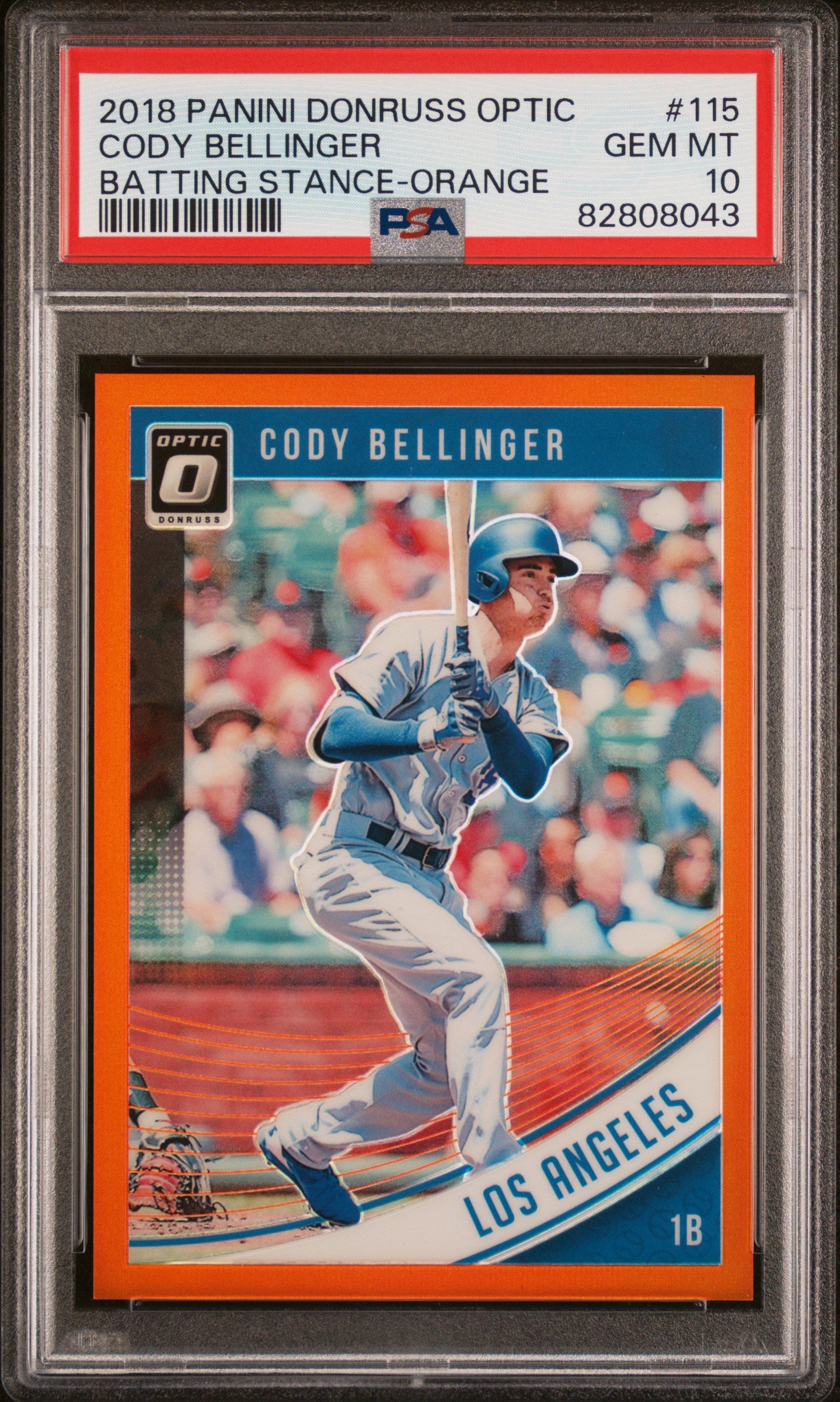 2018 Donruss Optic Orange Cody Bellinger #115 /199 PSA 10