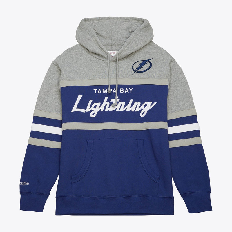 Mitchell & Ness Tampa Bay Lightning Blue Head Coach Pullover Hoodie