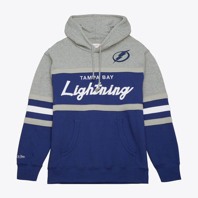 Mitchell & Ness Tampa Bay Lightning Blue Head Coach Pullover Hoodie