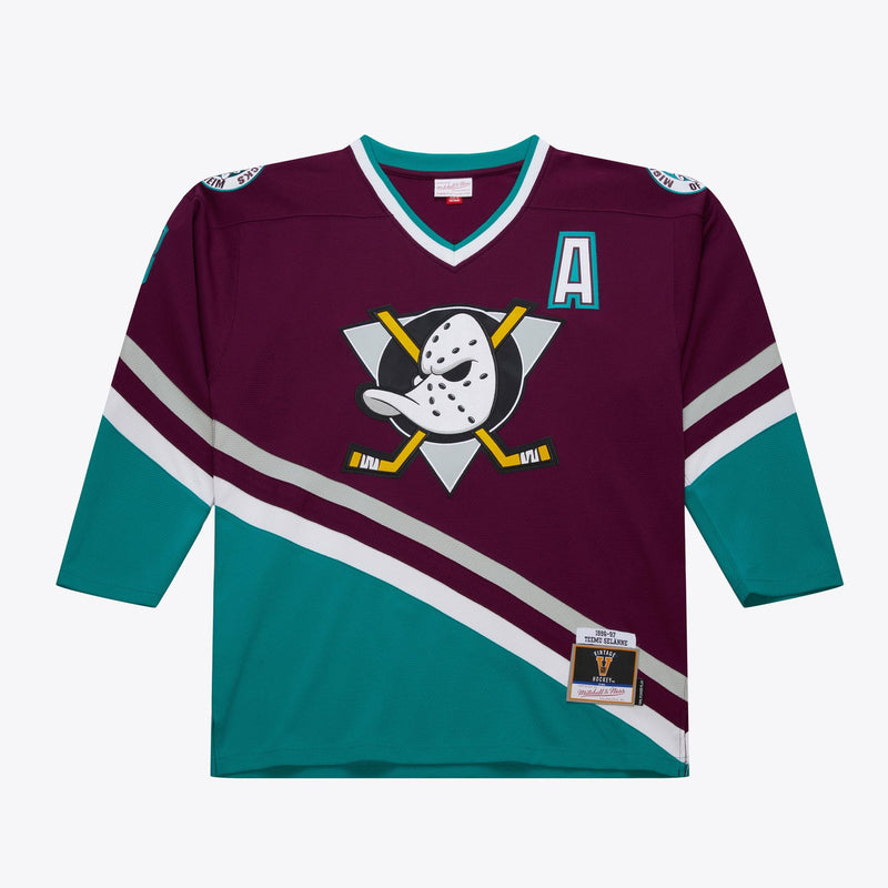 Mitchell & Ness Teemu Selanne Anaheim Ducks 1996-97 Purple Power Play Player Jersey