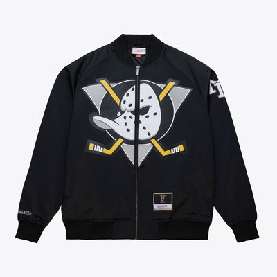 Mitchell & Ness Teemu Selanne Anaheim Ducks Black Maxxed Out Full-Zip Satin Jacket