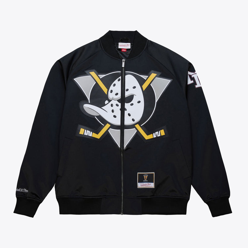 Mitchell & Ness Teemu Selanne Anaheim Ducks Black Maxxed Out Full-Zip Satin Jacket
