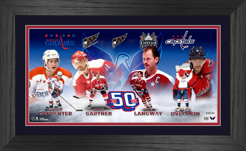 Highland Mint Washington Capitals 50th Anniversary Legends Frame - Limited Edition /2024