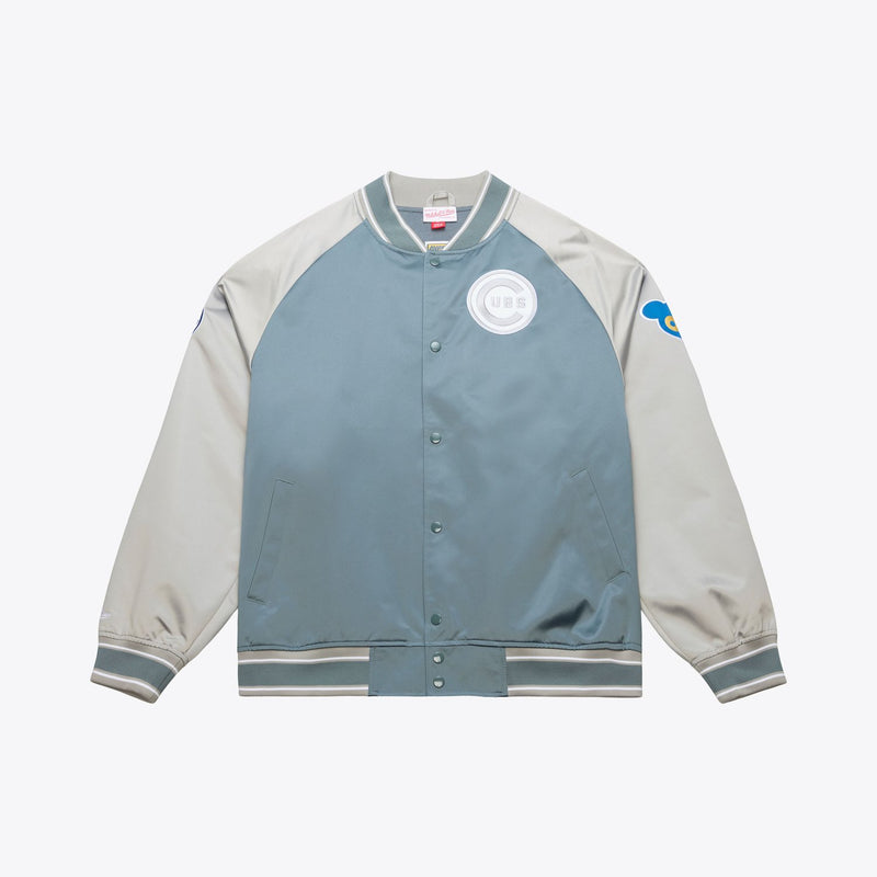 Mitchell & Ness Chicago Cubs Gray/ Thunderstorm Lightweight Satin Full-Snap Jacket