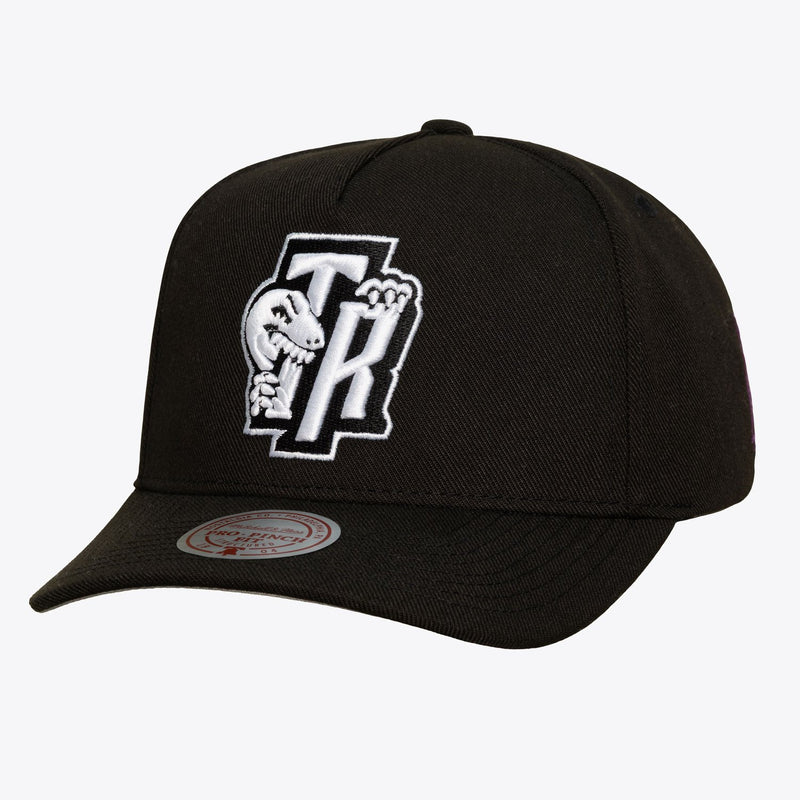 Mitchell & Ness Toronto Raptors Black Hardwood Classics 404 Club Neon Pro Pinch Snapback Hat