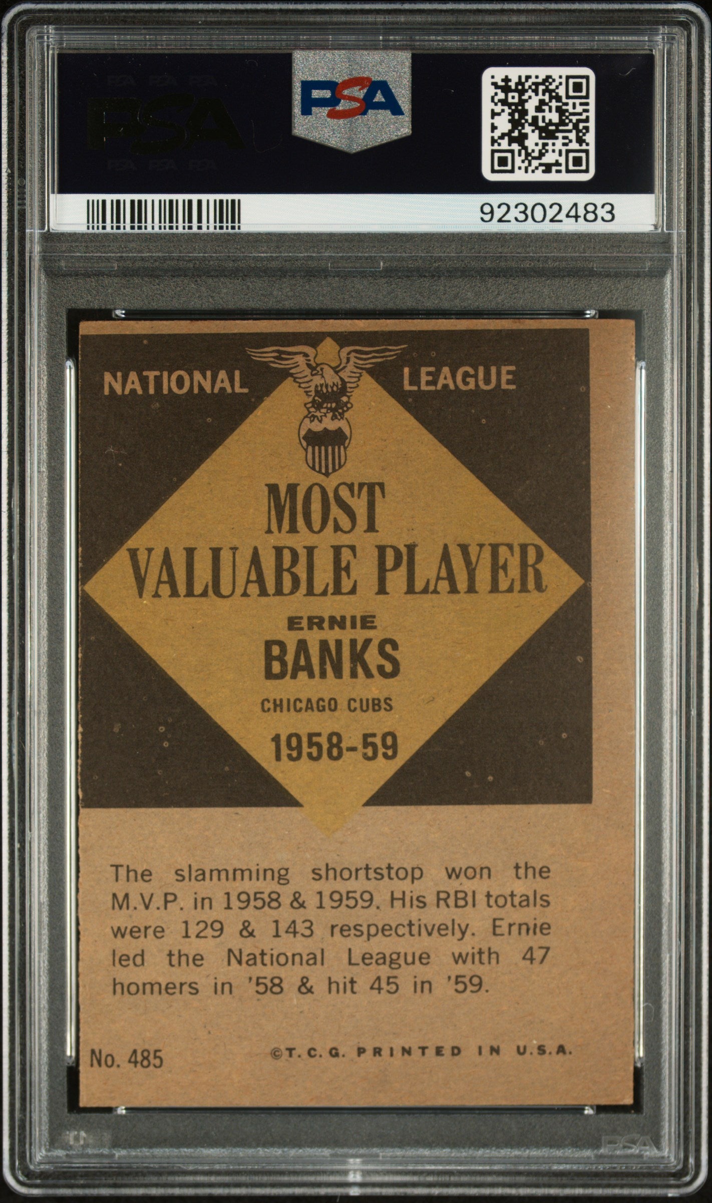 1961 Topps Ernie Banks #485 PSA 4